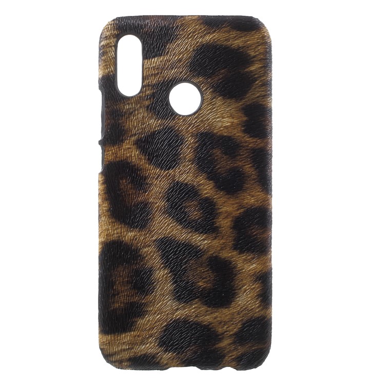 Leather Coated Plastic Mobile Phone Shell for Huawei P20 Lite / Nova 3e - Leopard Texture-1