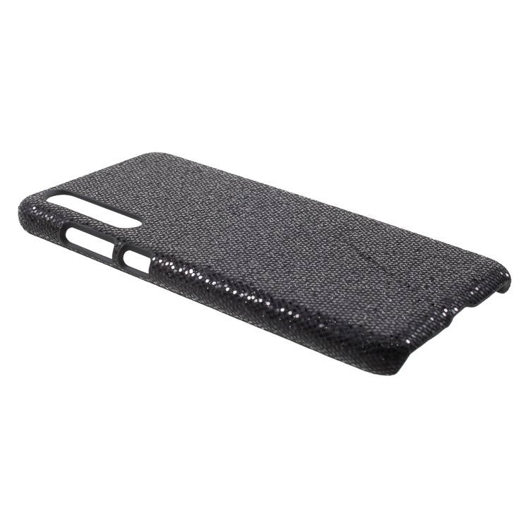 PU Leather Coated PC Phone Case for Huawei P20 Pro - Black Glittery Sequins-3