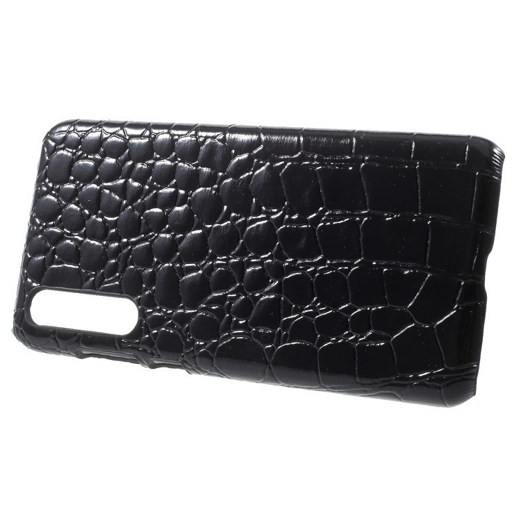 PU Leather Coated PC Cell Phone Cover for Huawei P20 Pro - Black Crocodile Texture-2