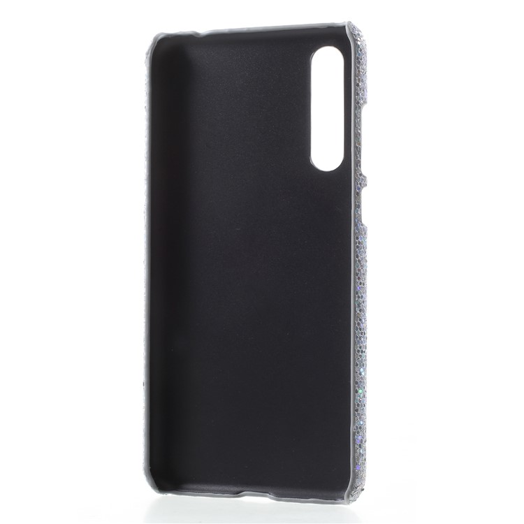 PU Leather Coated PC Mobile Casing for Huawei P20 Pro - Silver Glittery Sequins-3