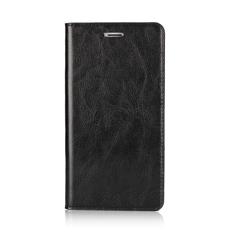 Crazy Horse Texture Wallet Stand Genuine Leather Case for Huawei Honor 6x (2016) / Mate 9 Lite - Black-2