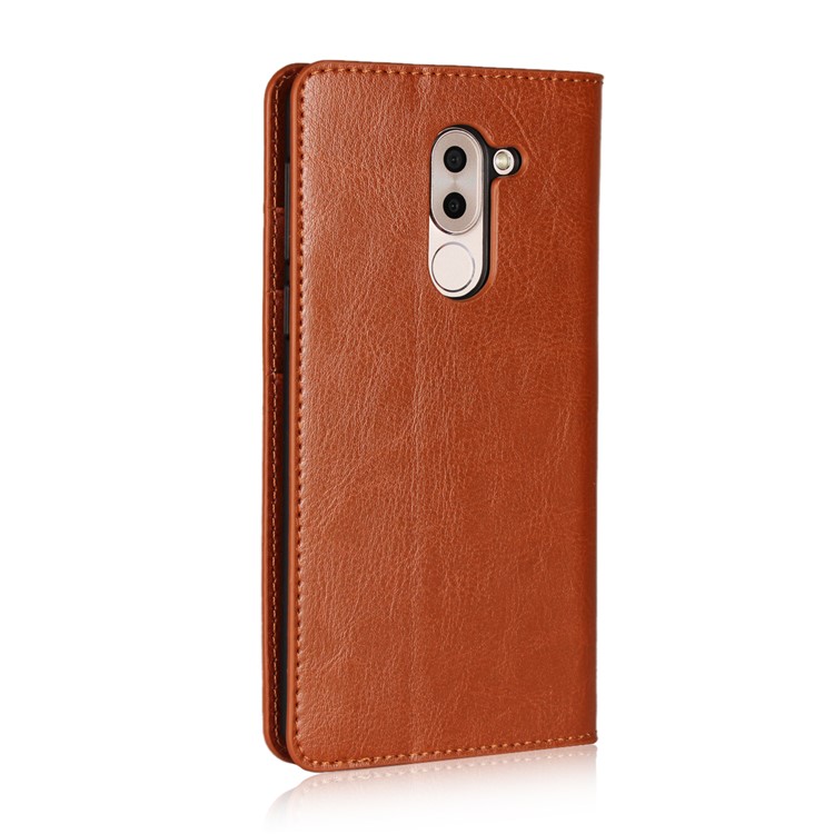 Crazy Horse Texture Genuine Leather Phone Case for Huawei Honor 6x (2016) / Mate 9 Lite - Brown-3