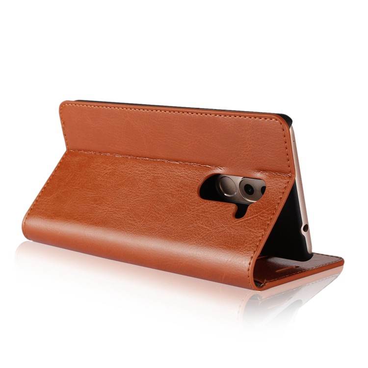 Crazy Horse Texture Genuine Leather Phone Case for Huawei Honor 6x (2016) / Mate 9 Lite - Brown-4