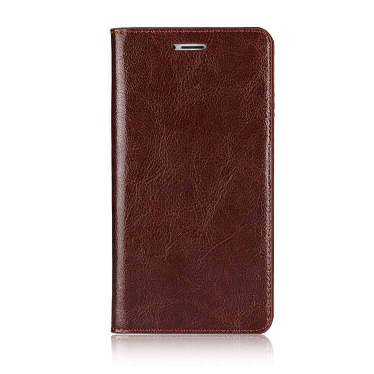 Crazy Horse Texture Genuine Leather Mobile Casing for Huawei Honor 6x (2016) / Mate 9 Lite - Coffee-2