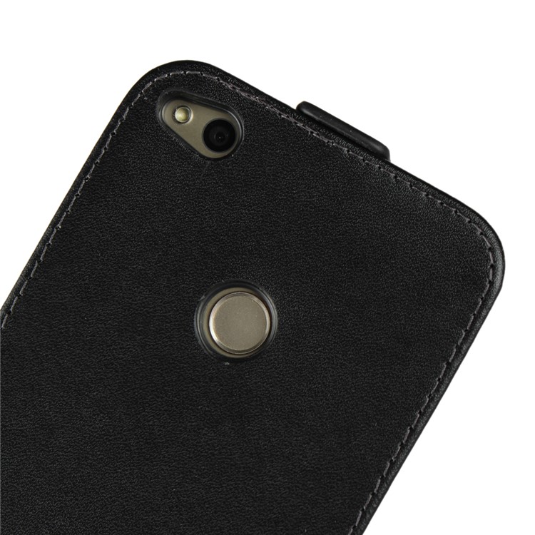 Vertical Flip Genuine Split Leather Case for Huawei P8 Lite (2017)/Honor 8 Lite - Black-10