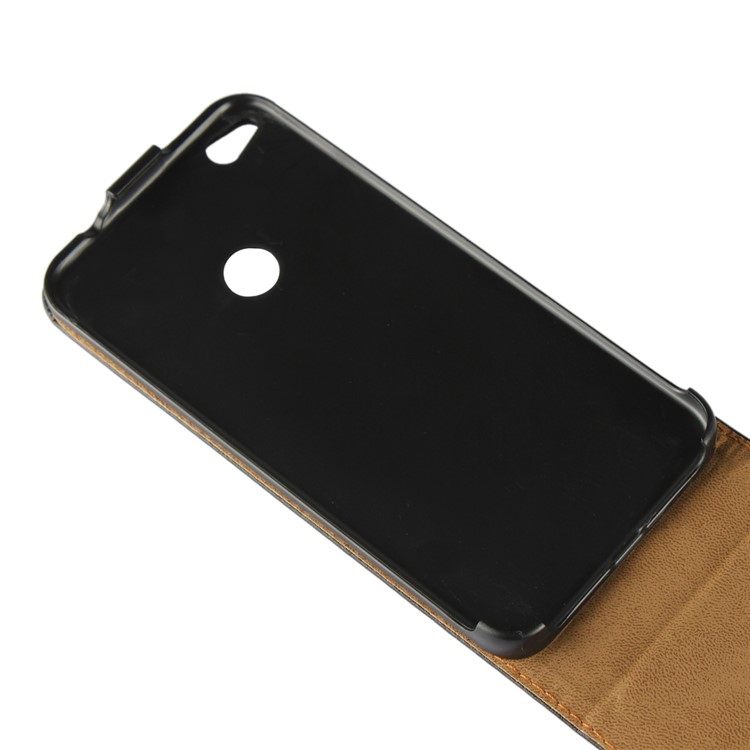 Vertical Flip Genuine Split Leather Case for Huawei P8 Lite (2017)/Honor 8 Lite - Black-13