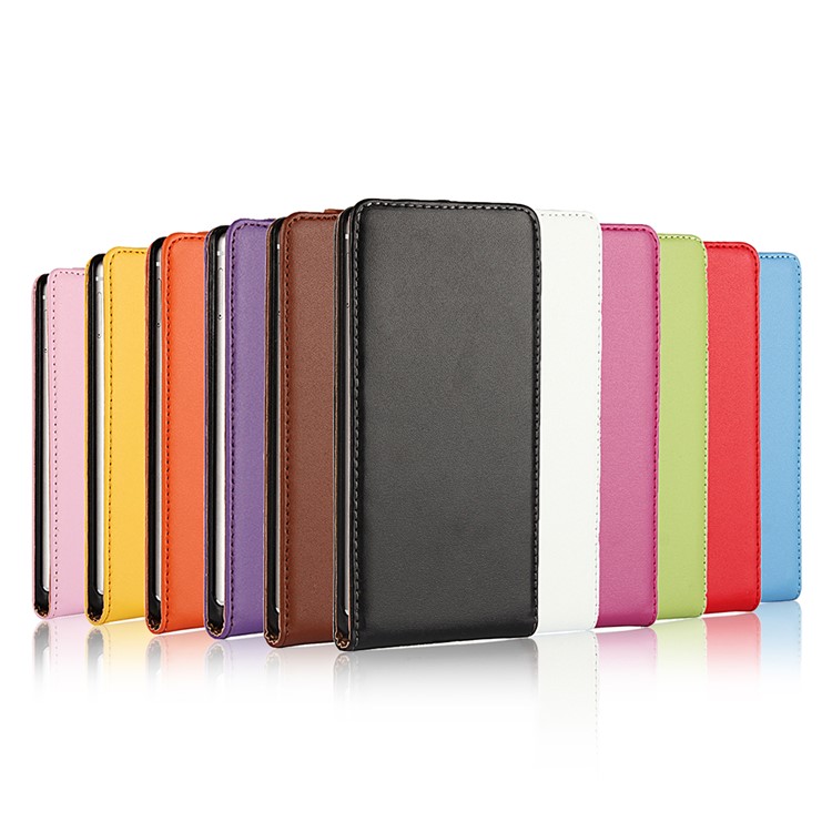 Vertical Flip Genuine Split Leather Case for Huawei P8 Lite (2017)/Honor 8 Lite - Black-14