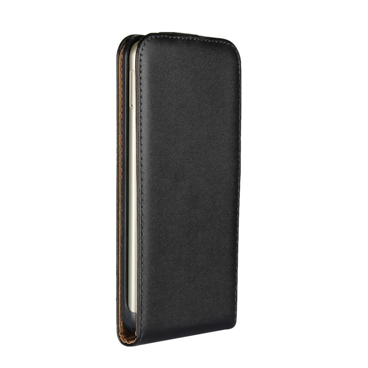 Vertical Flip Genuine Split Leather Case for Huawei P8 Lite (2017)/Honor 8 Lite - Black-2