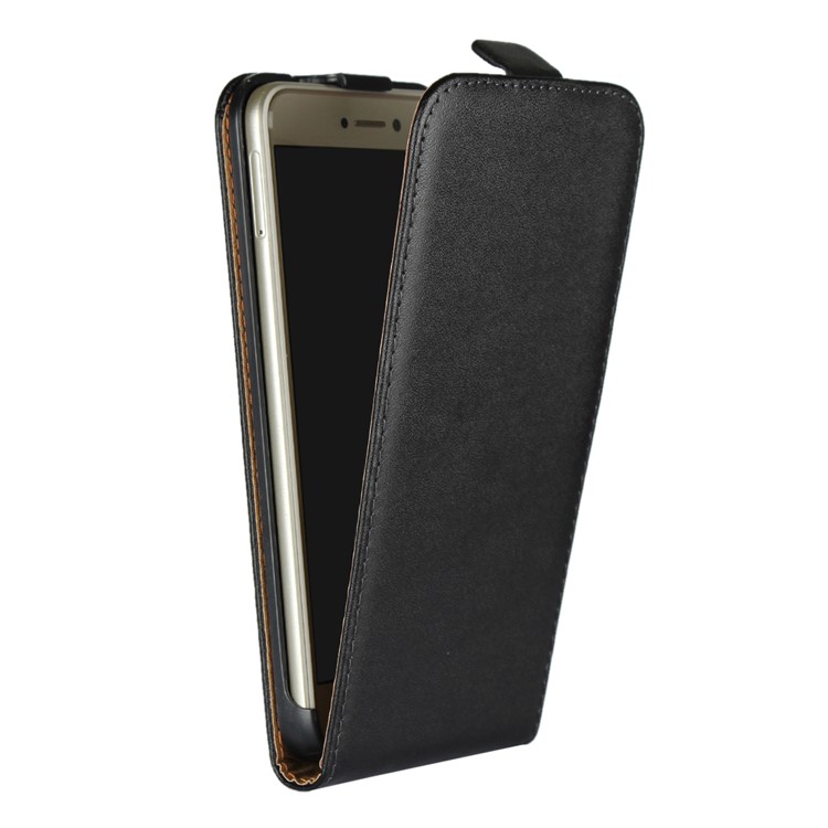 Vertical Flip Genuine Split Leather Case for Huawei P8 Lite (2017)/Honor 8 Lite - Black-4