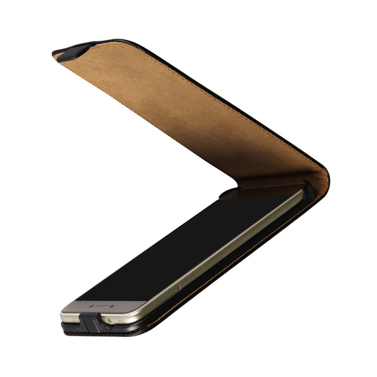 Vertical Flip Genuine Split Leather Case for Huawei P8 Lite (2017)/Honor 8 Lite - Black-5
