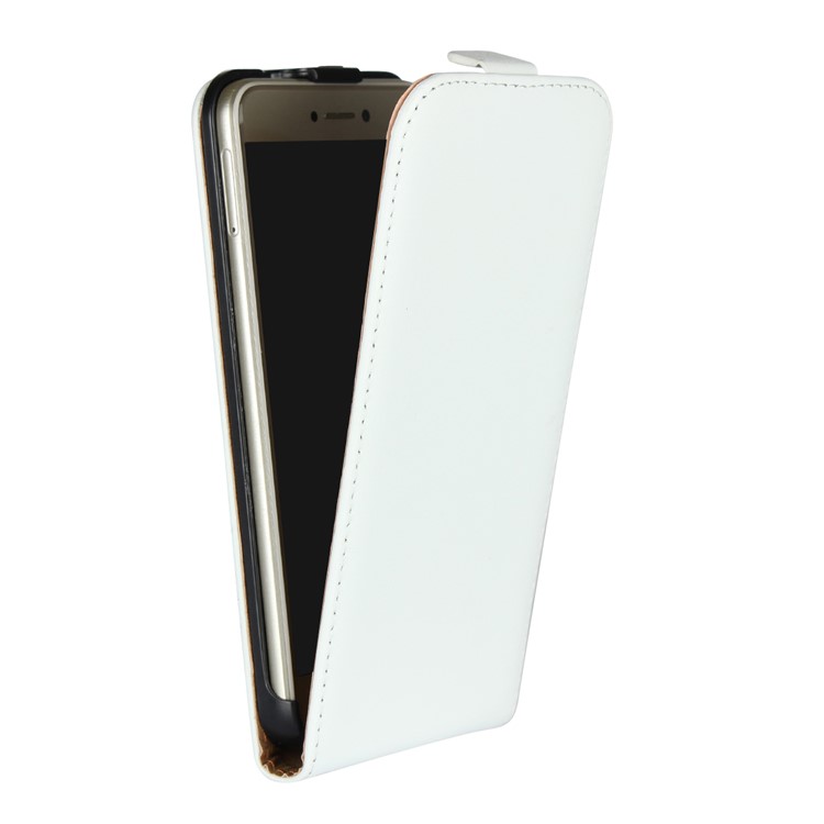 Vertical Flip Genuine Split Leather Cover for Huawei P8 Lite (2017)/Honor 8 Lite - White-4