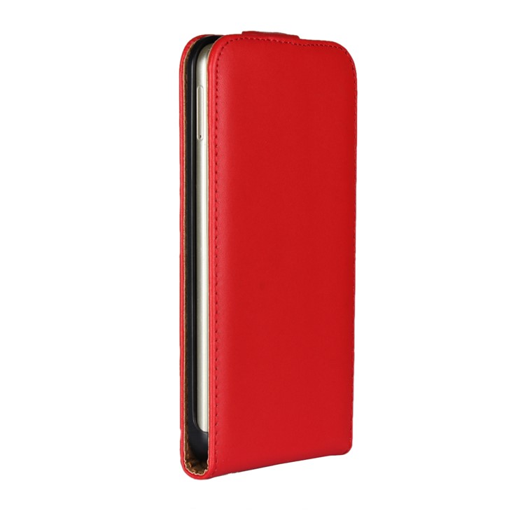 Vertical Flip Genuine Split Leather Shell for Huawei P8 Lite (2017)/Honor 8 Lite - Red-2
