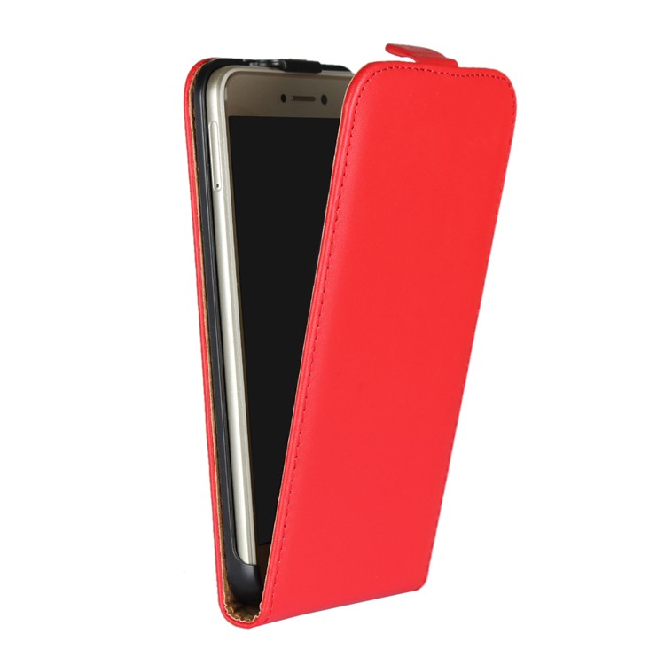 Vertical Flip Genuine Split Leather Shell for Huawei P8 Lite (2017)/Honor 8 Lite - Red-4