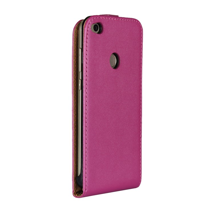 Vertical Flip Genuine Split Leather Phone Cover for Huawei P8 Lite (2017)/Honor 8 Lite - Rose-3