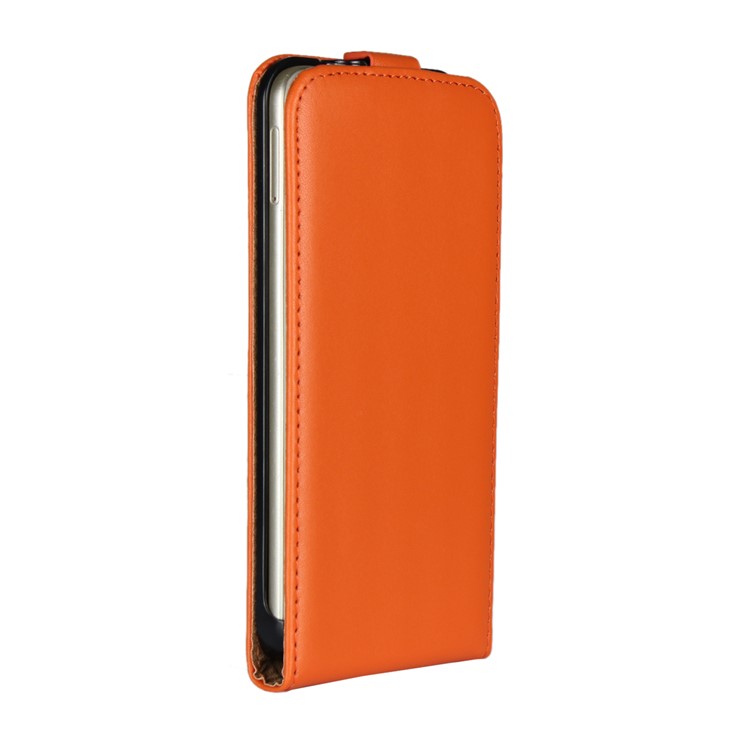 Vertical Flip Genuine Split Leather Phone Shell for Huawei P8 Lite (2017)/Honor 8 Lite - Orange-2