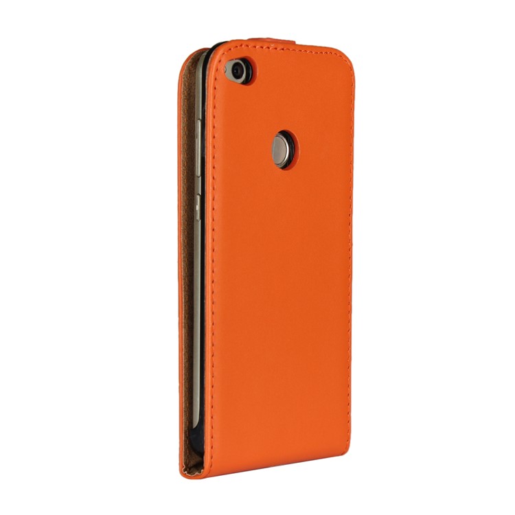 Vertical Flip Genuine Split Leather Phone Shell for Huawei P8 Lite (2017)/Honor 8 Lite - Orange-3