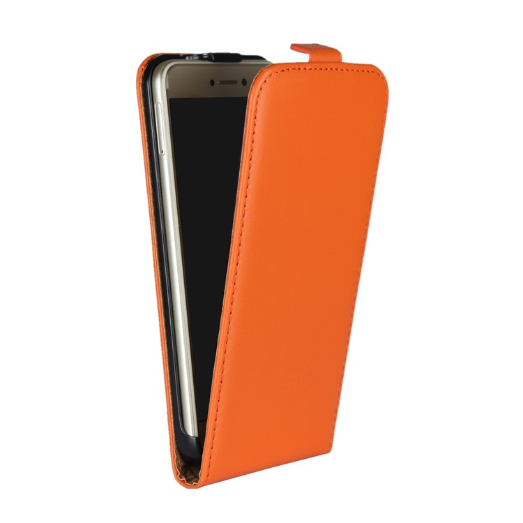 Vertical Flip Genuine Split Leather Phone Shell for Huawei P8 Lite (2017)/Honor 8 Lite - Orange-4