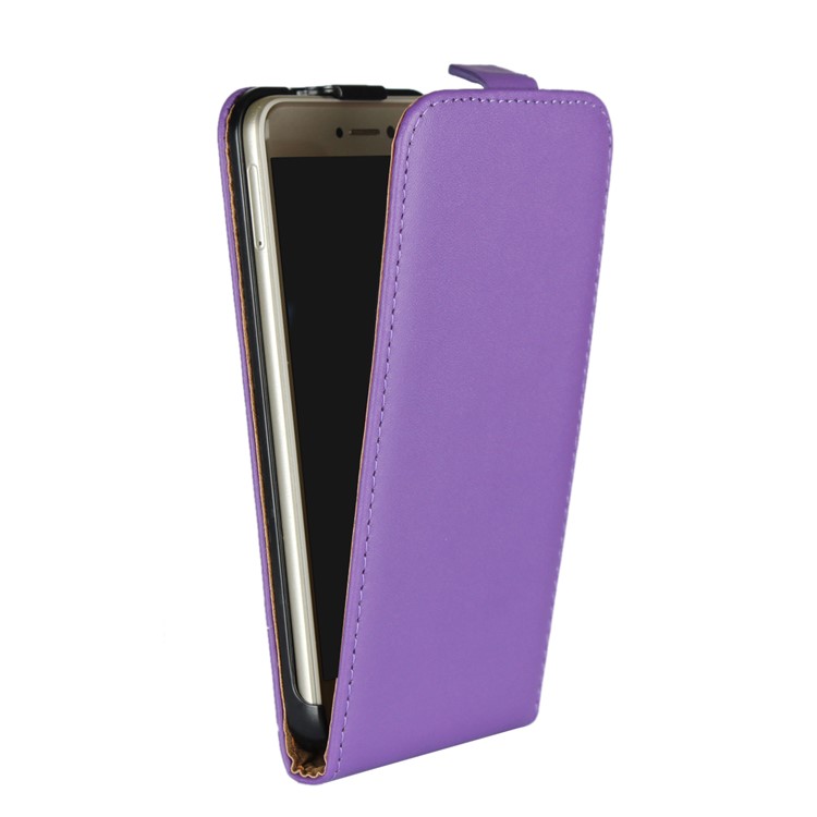 Vertical Flip Genuine Split Leather Protector Case for Huawei P8 Lite (2017)/Honor 8 Lite - Purple-4
