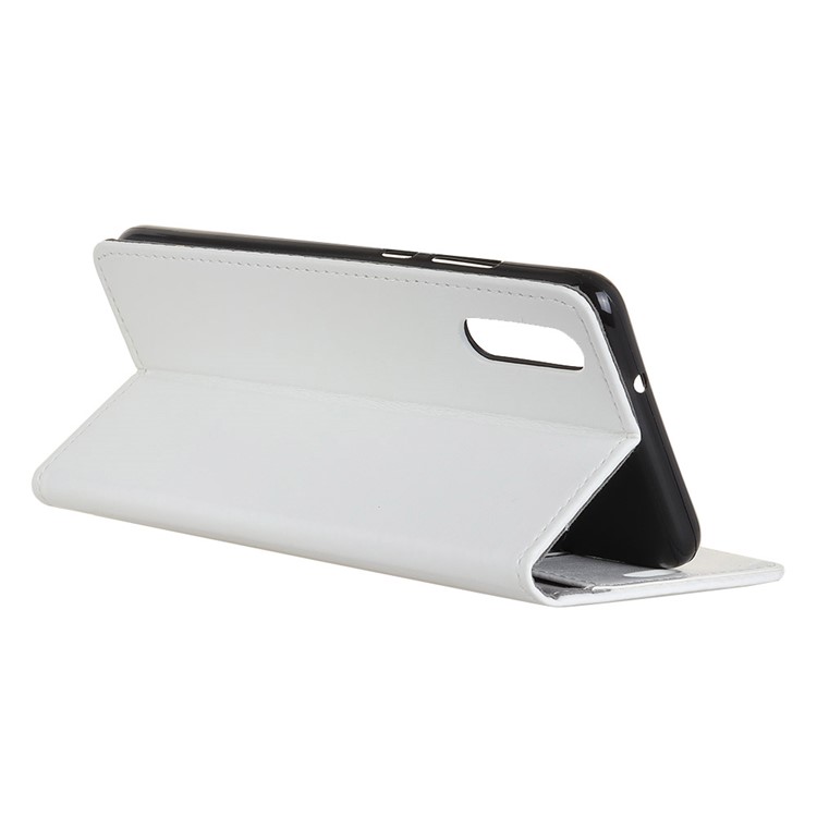 Crazy Horse Wallet Leather Stand Cover for Huawei P20 - White-4