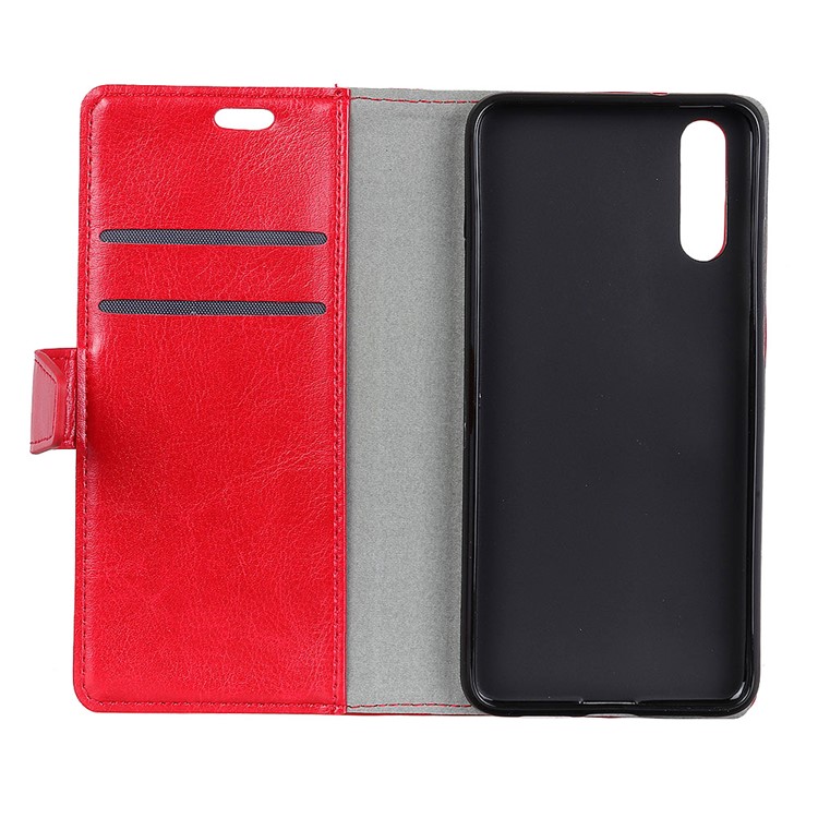 Crazy Horse Wallet Leather Magnetic Case for Huawei P20 - Red-3
