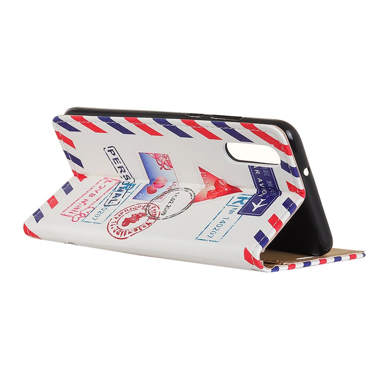 Pattern Printing Wallet Leather Stand Shell for Huawei P20 - Personal Love Mail-3