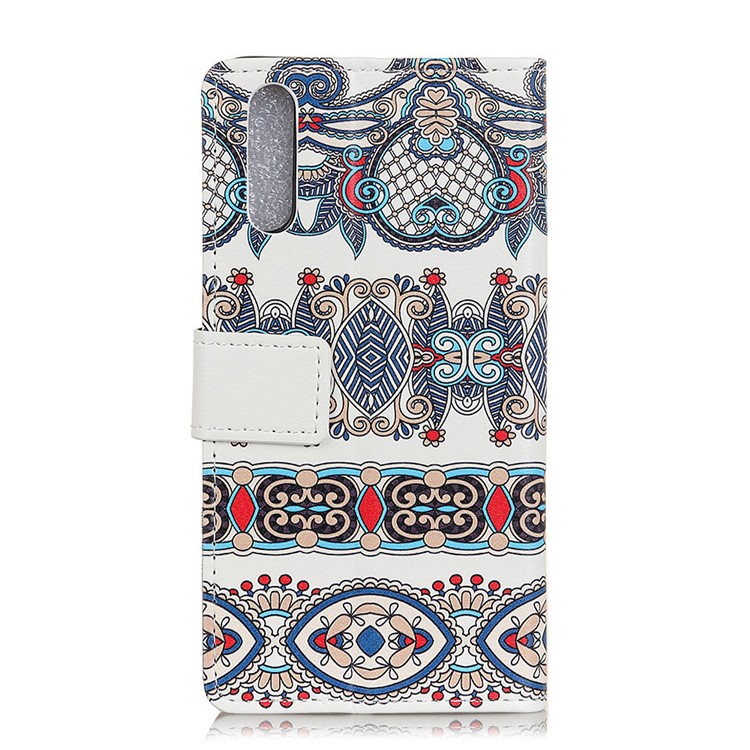 Pattern Printing Wallet Leather Stand Phone Shell for Huawei P20 - Arabic Floral Pattern-2