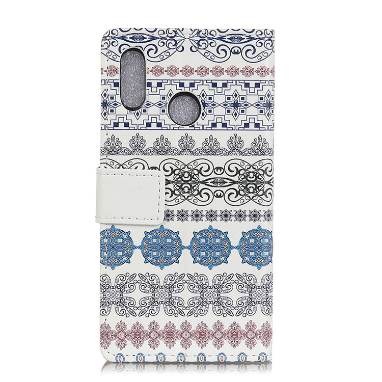 Patterned PU Leather Wallet Magnetic Mobile Phone Cover with Stand for Huawei P20 Lite/Nova 3e - Ethnic Pattern-2