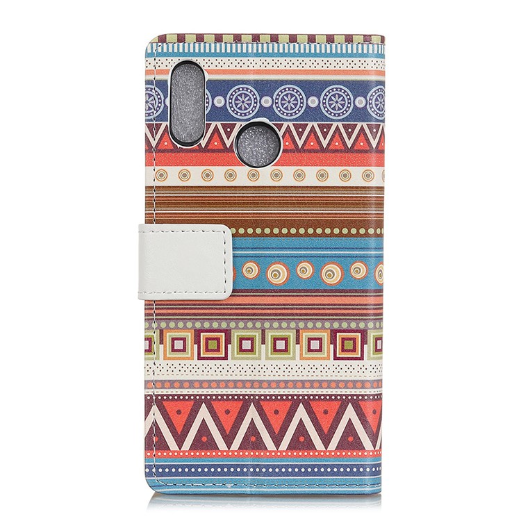 Patterned PU Leather Wallet Magnetic Cell Phone Cover with Stand for Huawei P20 Lite/Nova 3e - Tribal Geometric Figure-2