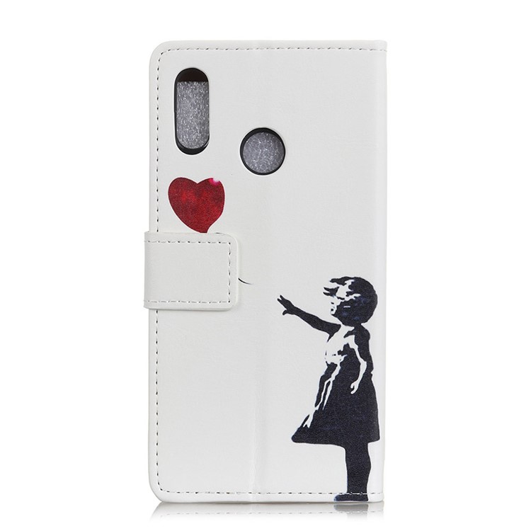 Patterned PU Leather Wallet Magnetic Shell with Stand for Huawei P20 Lite/Nova 3e - Girl Releasing Balloon-2