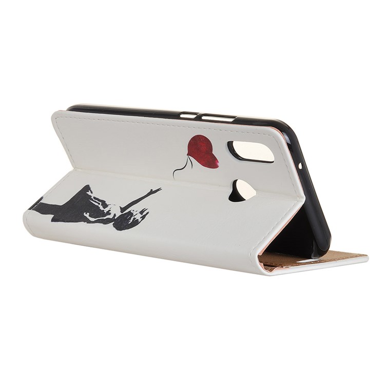 Patterned PU Leather Wallet Magnetic Shell with Stand for Huawei P20 Lite/Nova 3e - Girl Releasing Balloon-3