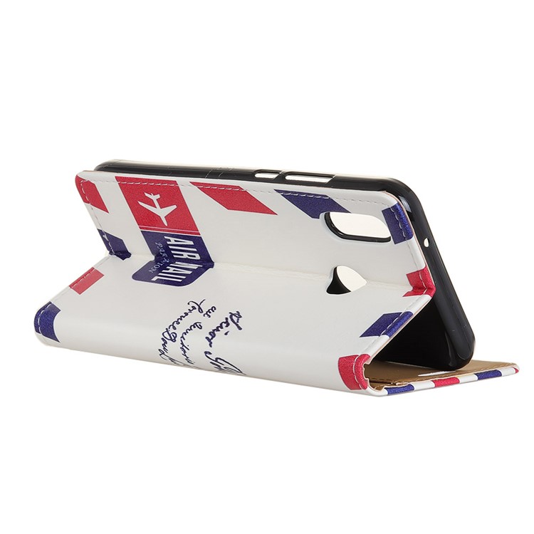 Patterned PU Leather Wallet Magnetic Case with Stand for Huawei P20 Lite/Nova 3e - Retro Envelope-3