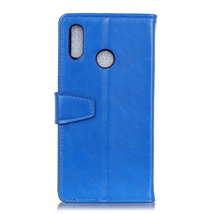 For Huawei P20 Lite / Nova 3e (China) Crazy Horse Texture Leather Wallet Folio Mobile Cover Accessory - Blue-2