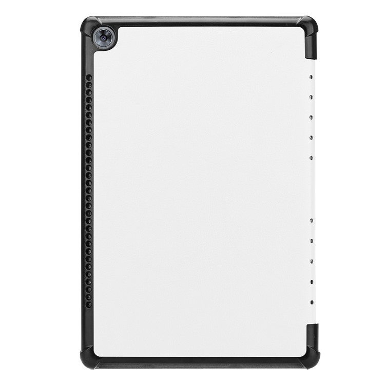 Tri-fold Leather Cover with Stand for Huawei MediaPad M5 10 / M5 10 (Pro) - White-3