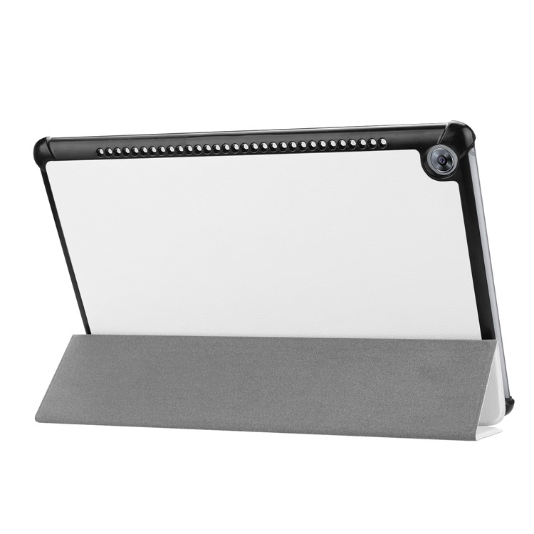 Tri-fold Leather Cover with Stand for Huawei MediaPad M5 10 / M5 10 (Pro) - White-6