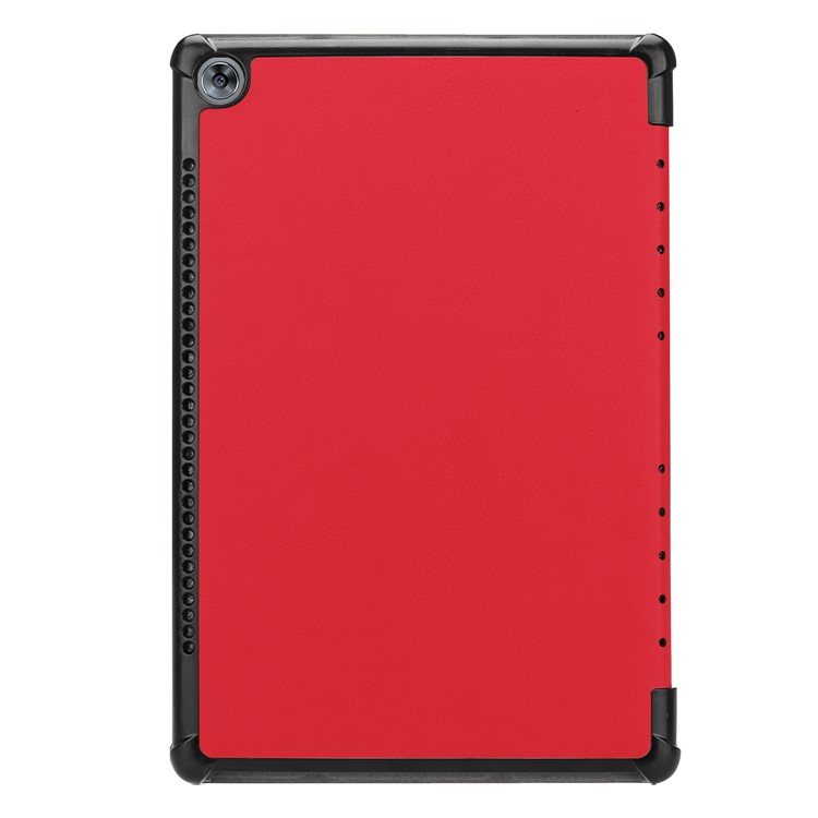 Tri-fold Leather Shell Case with Stand for Huawei MediaPad M5 10 / M5 10 (Pro) - Red-3