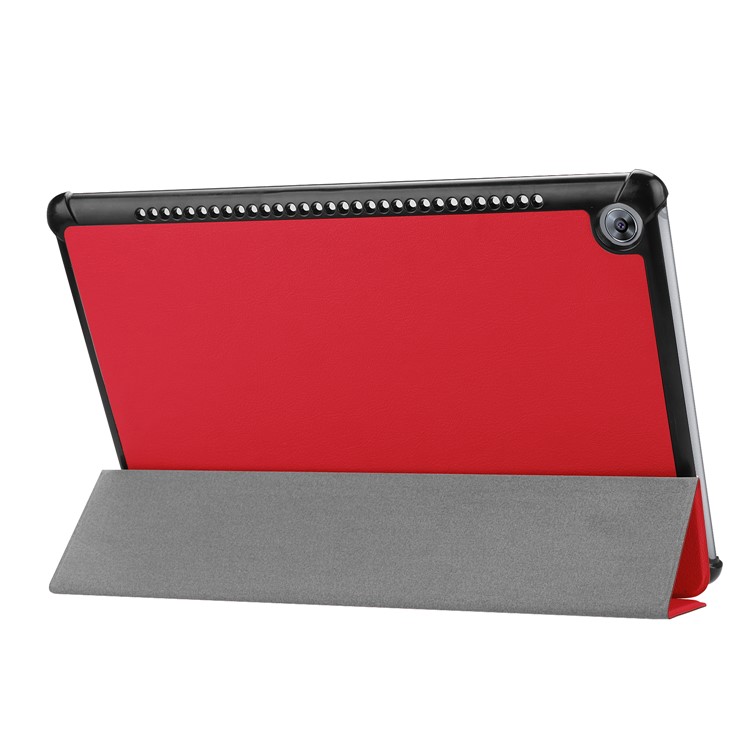 Tri-fold Leather Shell Case with Stand for Huawei MediaPad M5 10 / M5 10 (Pro) - Red-6