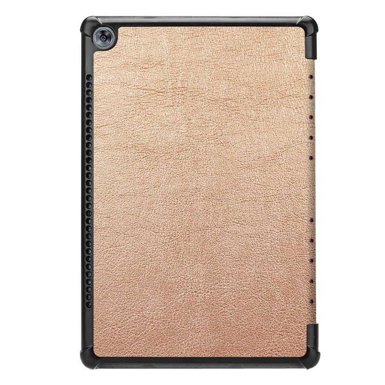 Leather Cover with Tri-fold Stand for Huawei MediaPad M5 10 / M5 10 (Pro) - Gold-3