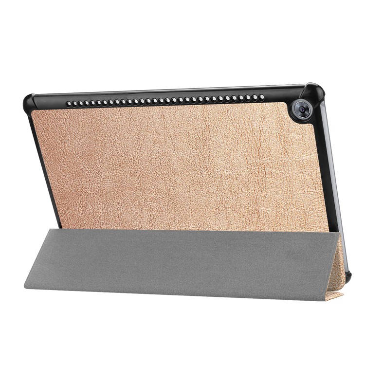 Leather Cover with Tri-fold Stand for Huawei MediaPad M5 10 / M5 10 (Pro) - Gold-6