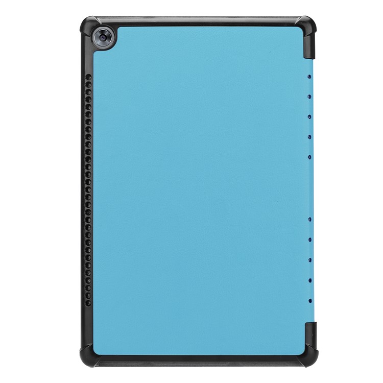 PU Lederhülle Mit Dreifachem Standfuß Für Huawei Mediapad M5 10 / M5 10 (pro) - Baby Blau-3