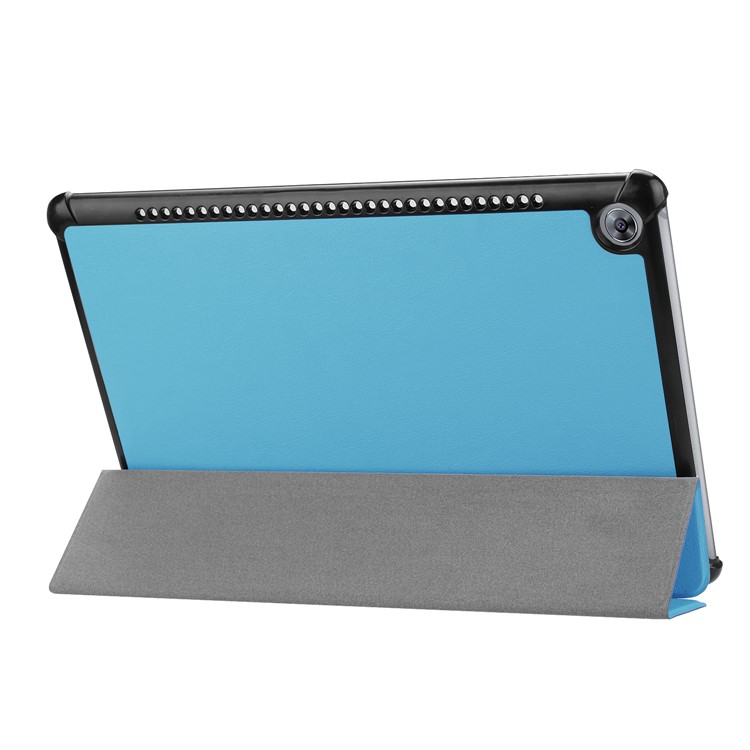 PU Lederhülle Mit Dreifachem Standfuß Für Huawei Mediapad M5 10 / M5 10 (pro) - Baby Blau-6
