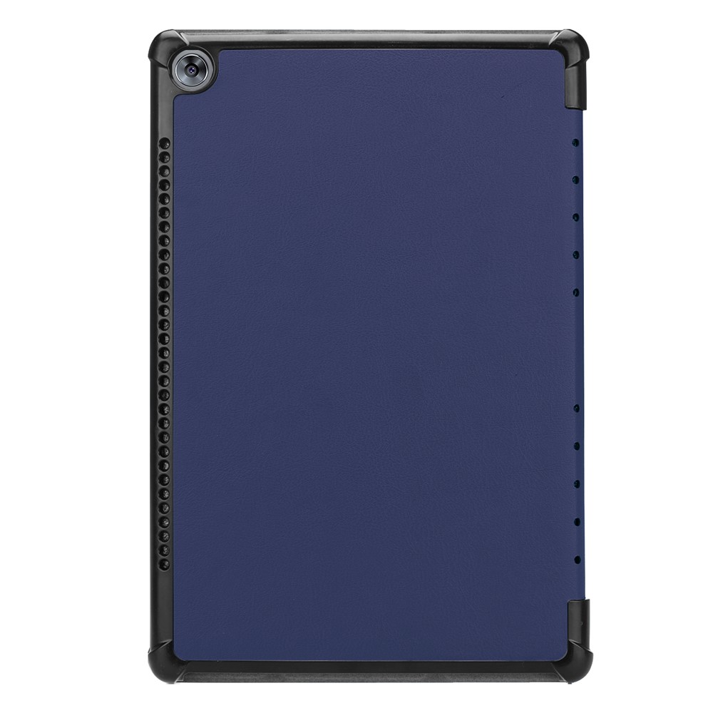 Tri-fold Leather Cover Shell with Stand for Huawei MediaPad M5 10 / M5 10 (Pro) - Dark Blue-3