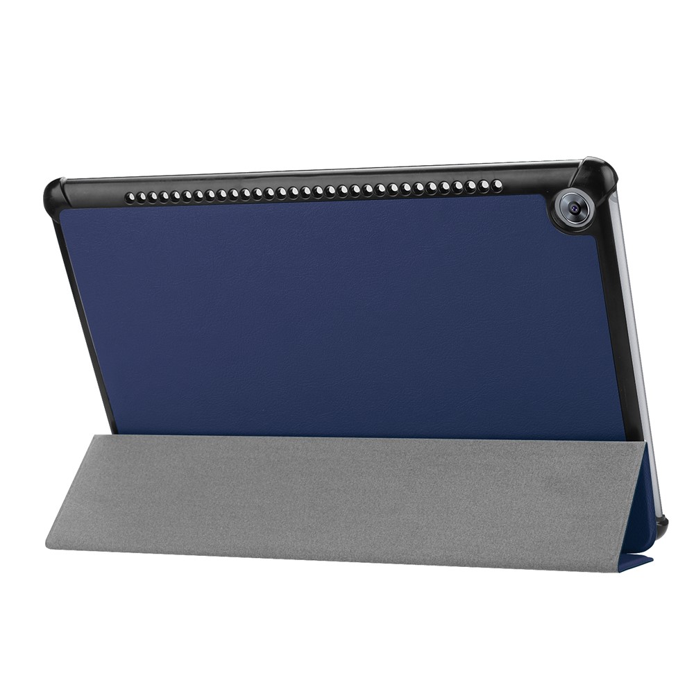 Tri-fold Leather Cover Shell with Stand for Huawei MediaPad M5 10 / M5 10 (Pro) - Dark Blue-6