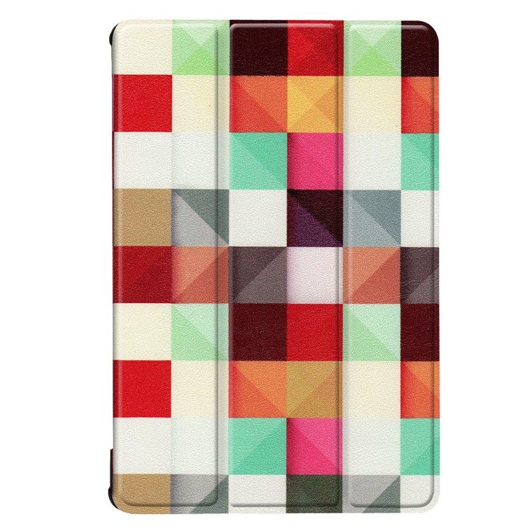 Pattern Printing Tri-fold Leather Stand Case for Huawei MediaPad M5 10 / M5 10 (Pro) - Square Pattern-2