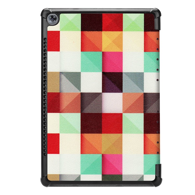 Pattern Printing Tri-fold Leather Stand Case for Huawei MediaPad M5 10 / M5 10 (Pro) - Square Pattern-3