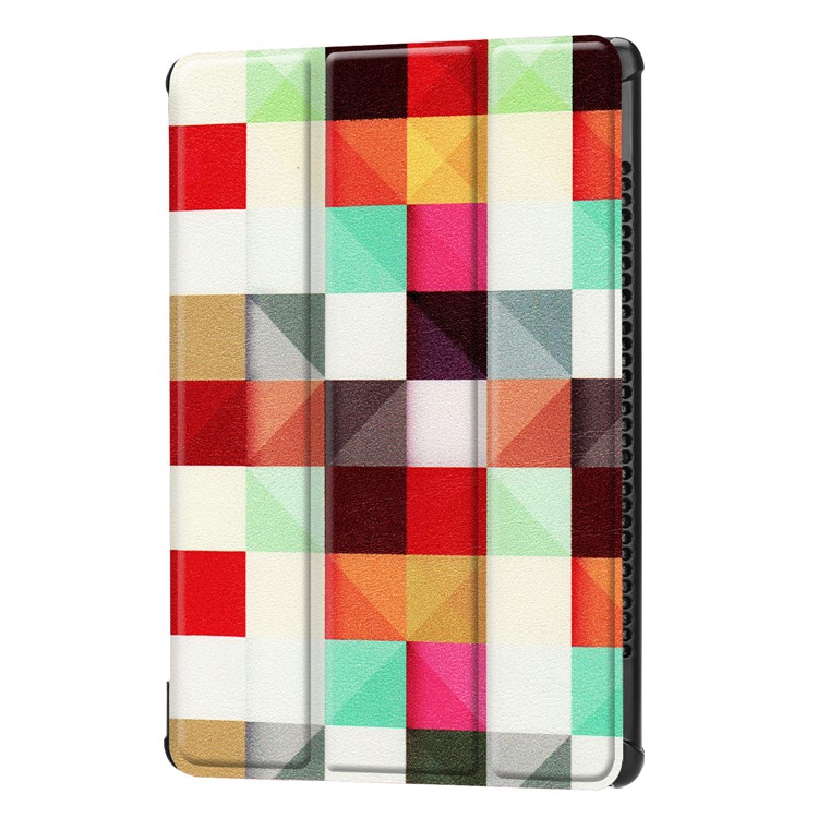 Pattern Printing Tri-fold Leather Stand Case for Huawei MediaPad M5 10 / M5 10 (Pro) - Square Pattern-7