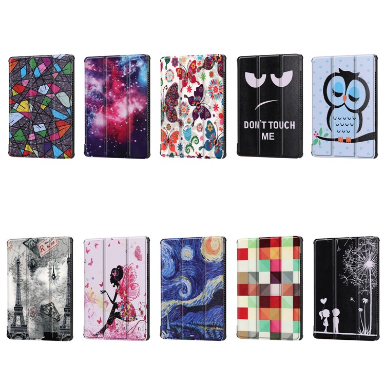 Pattern Printing Tri-fold Leather Stand Case for Huawei MediaPad M5 10 / M5 10 (Pro) - Square Pattern-8