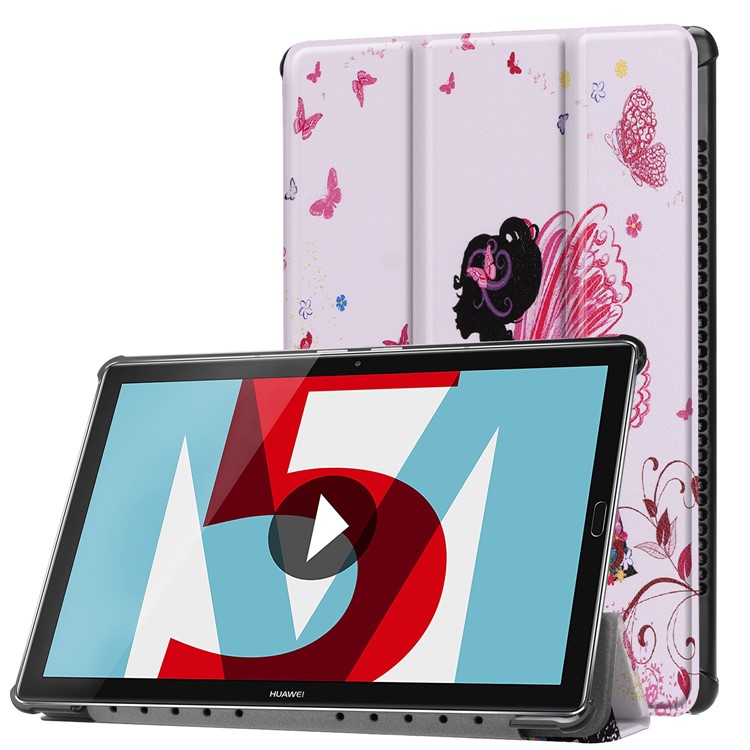 Muster, Das Dreifachen PU-Lederstandplatzkasten Für Huawei Mediapad M5 10 Druckt / M5 10 (pro) - Schönheitsmuster-1