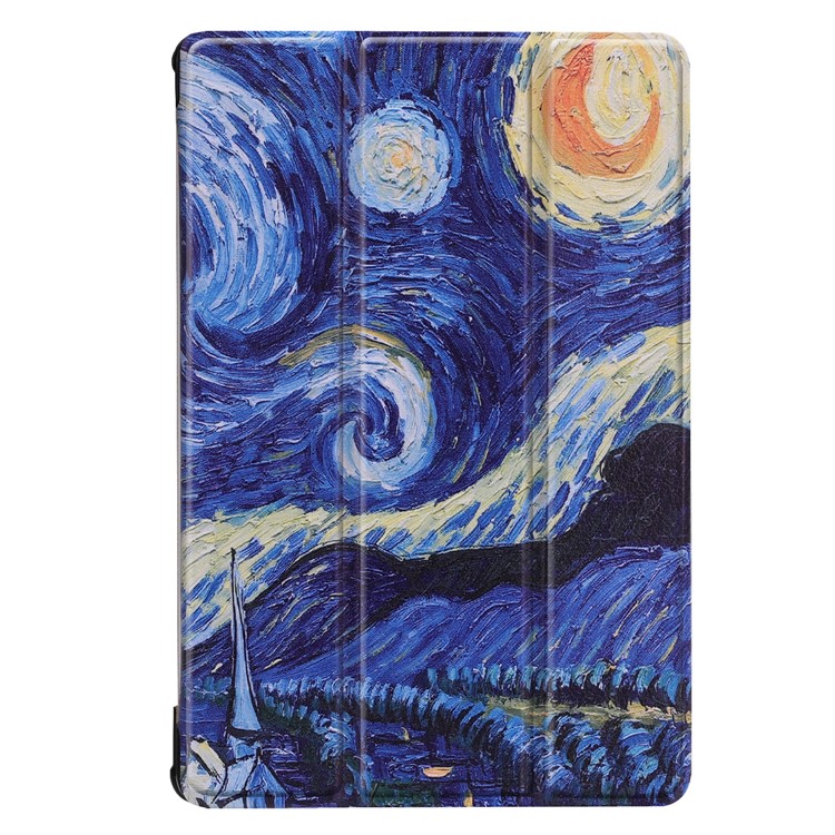 Pattern Printing Leather Case with Tri-fold Stand for Huawei MediaPad M5 10 / M5 10 (Pro) - Oil Painting-2