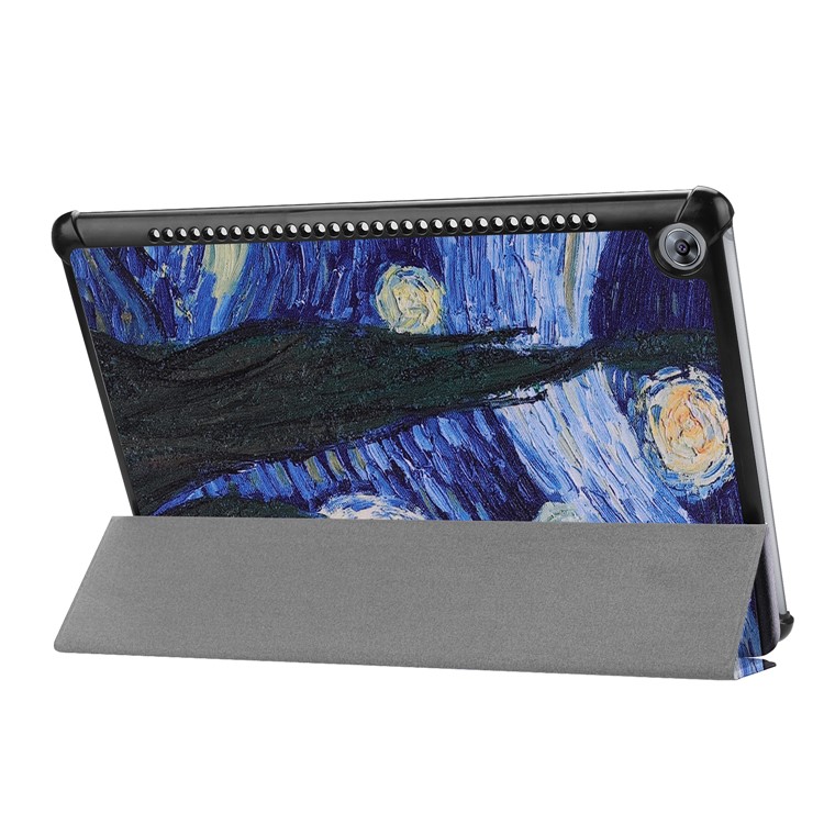 Pattern Printing Leather Case with Tri-fold Stand for Huawei MediaPad M5 10 / M5 10 (Pro) - Oil Painting-6