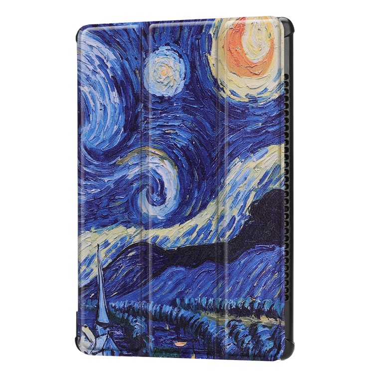 Pattern Printing Leather Case with Tri-fold Stand for Huawei MediaPad M5 10 / M5 10 (Pro) - Oil Painting-7